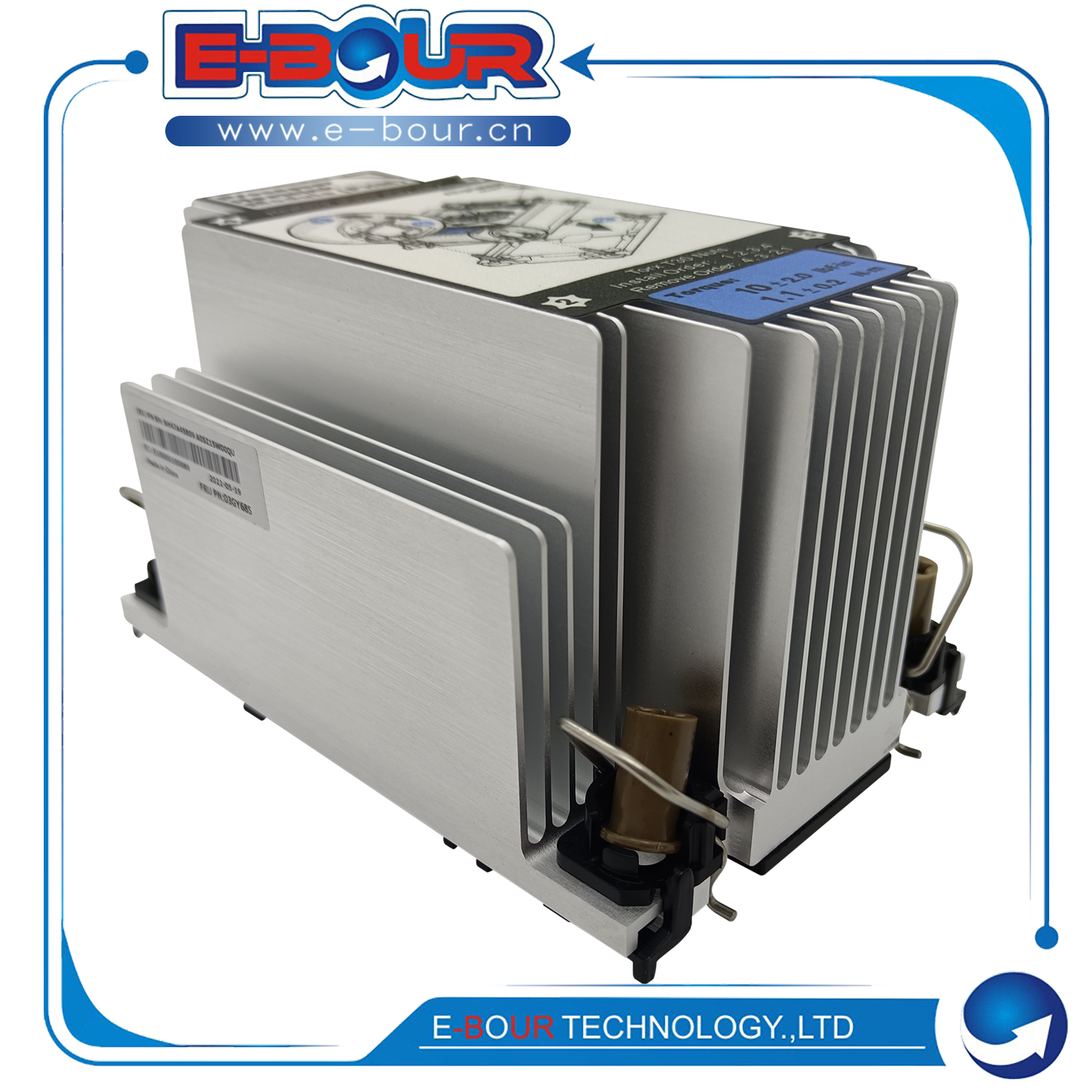 Processor Heatsink Module for Lenovo Thinksystem SR590V2 SR588V2 SR650V2 03GY685 Puer Copper CPU Server Heatsink